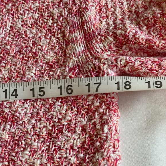 J.Crew Knitted Cardigan Sweater Heather Red White Fringe Pockets Size Small - Picture 4 of 13